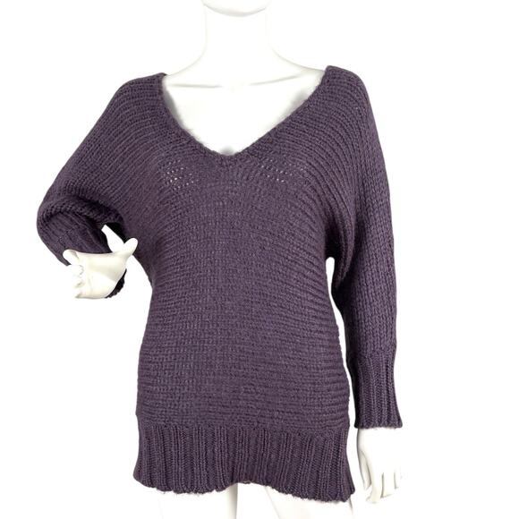 Vintage Y2K American Eagle M Sweater Chunky Knit Mohair Blend Dolman Slv Purple - Picture 1 of 4